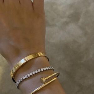 Nail Bracelet Unisex 3 Colours 2 Size Options No Stones Luxe