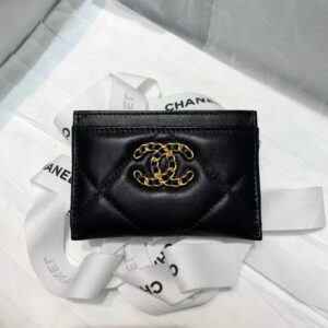 Chanel 19 Card Holder Black