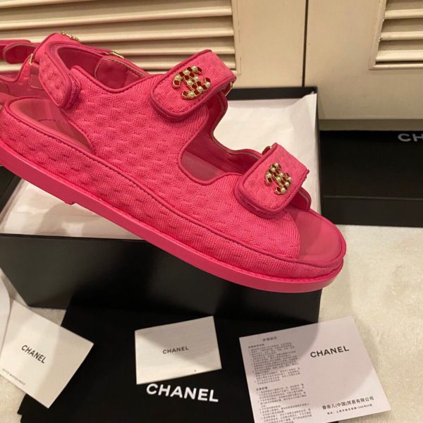 Pink chanel dad online sandals