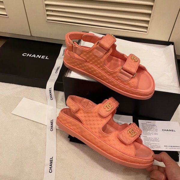 Pink chanel sandals online 2020