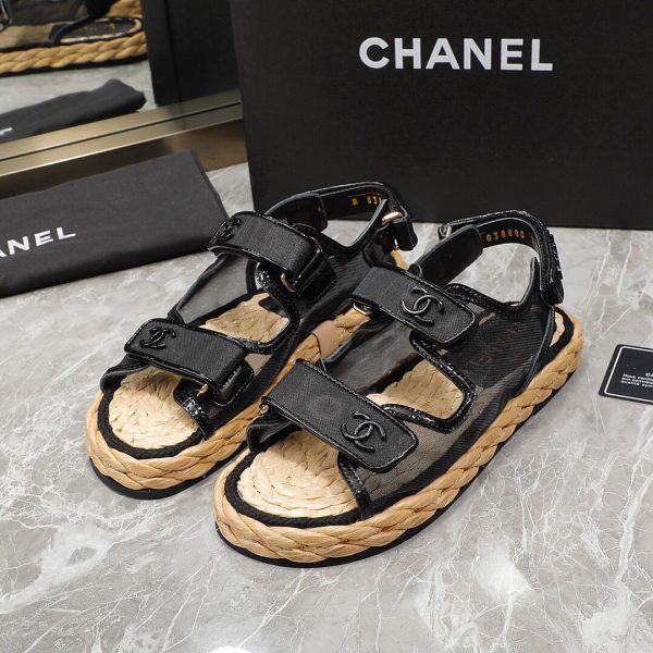 Chanel store velcro sandals