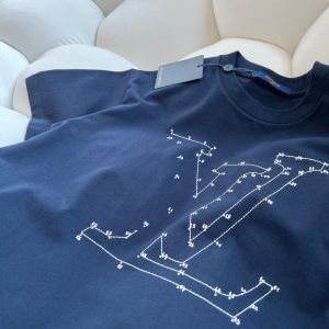 LV STITCH PRINT AND EMBROIDERED T-SHIRT 