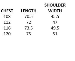 Size chart 1