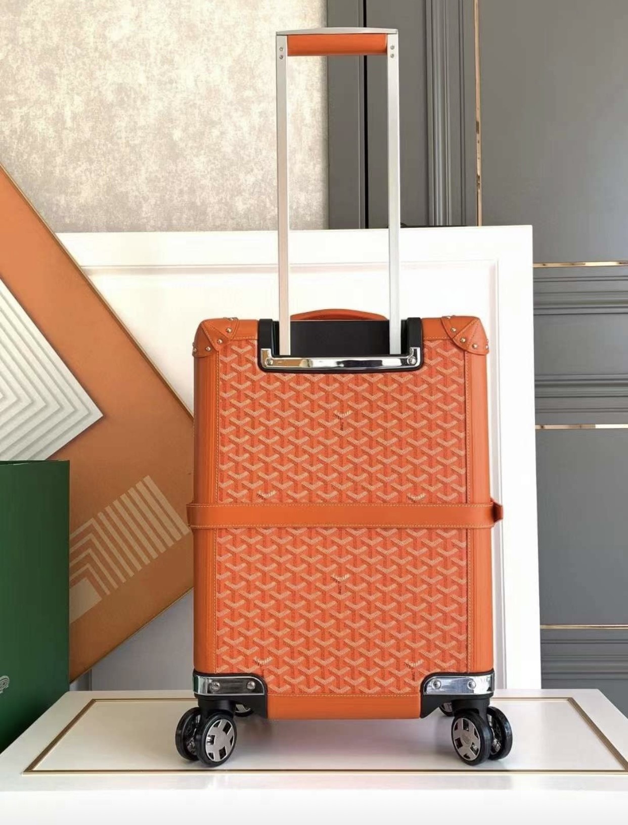 GOYARD Goyardine Rolling Suitcase Trolley PM Orange 1059506