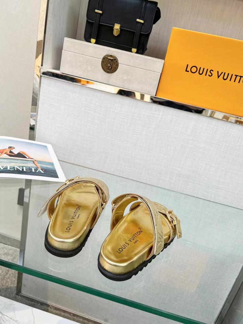 Louis Vuitton Bom Dia Flat Mule in Monogram Leather (Size 38 EU; 25.5cm)