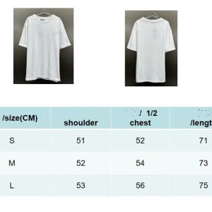 d white size chart