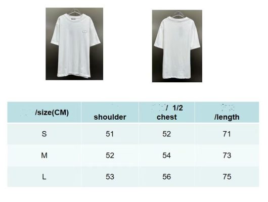 d white size chart