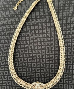 Chanel Champagne Gold Choker Necklace