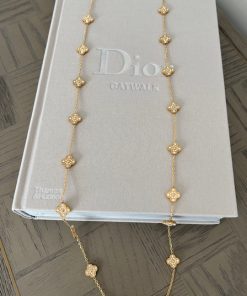 Van Cleef Alhambra Long Necklace 20 Motifs in Gold