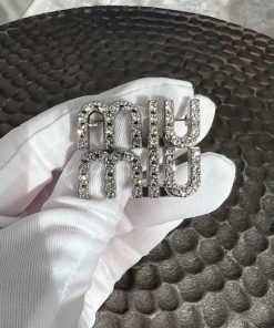 Miu Miu Silver Diamante Brooch