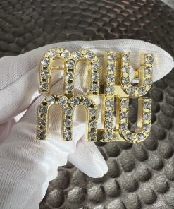 Miu Miu Gold Diamante Brooch