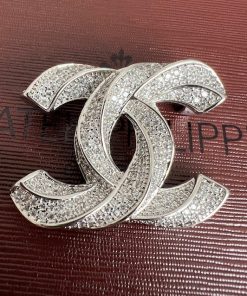 Chanel Silver Diamante Brooch